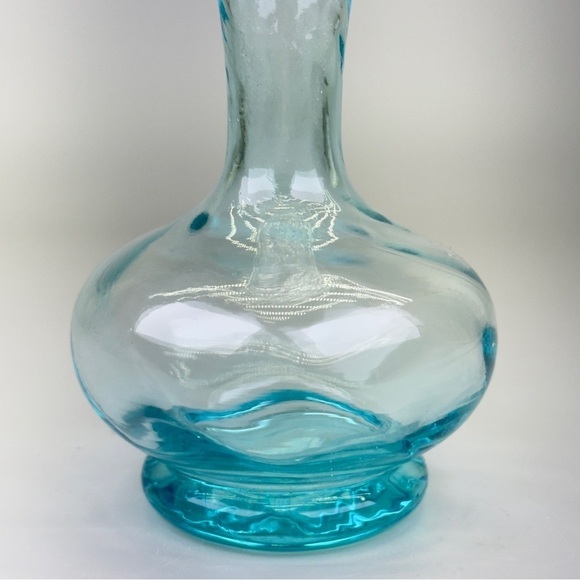 Vintage Turquoise Swirl Glass Vase - Picture 4 of 10